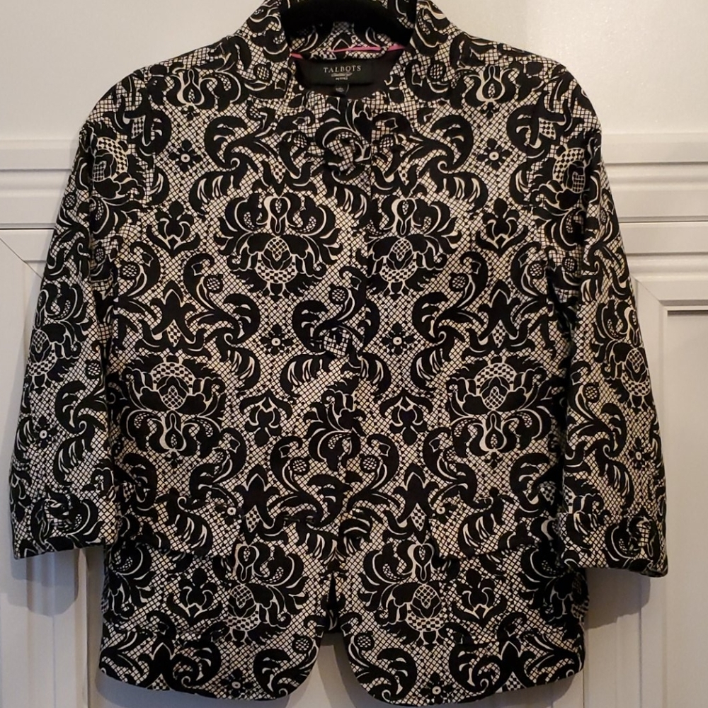 Talbots 4p Petite Jacket Damask Pattern, Classic … - image 4